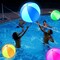 LED Beach Balls, 4 Pack 16 Inch Light up Beach Balls with Remote Control, Balloon Pump, 16 Colors Lights and 4 Light Modes Pool Toy for Pool Garden Decorations (2Pink+2Blue)